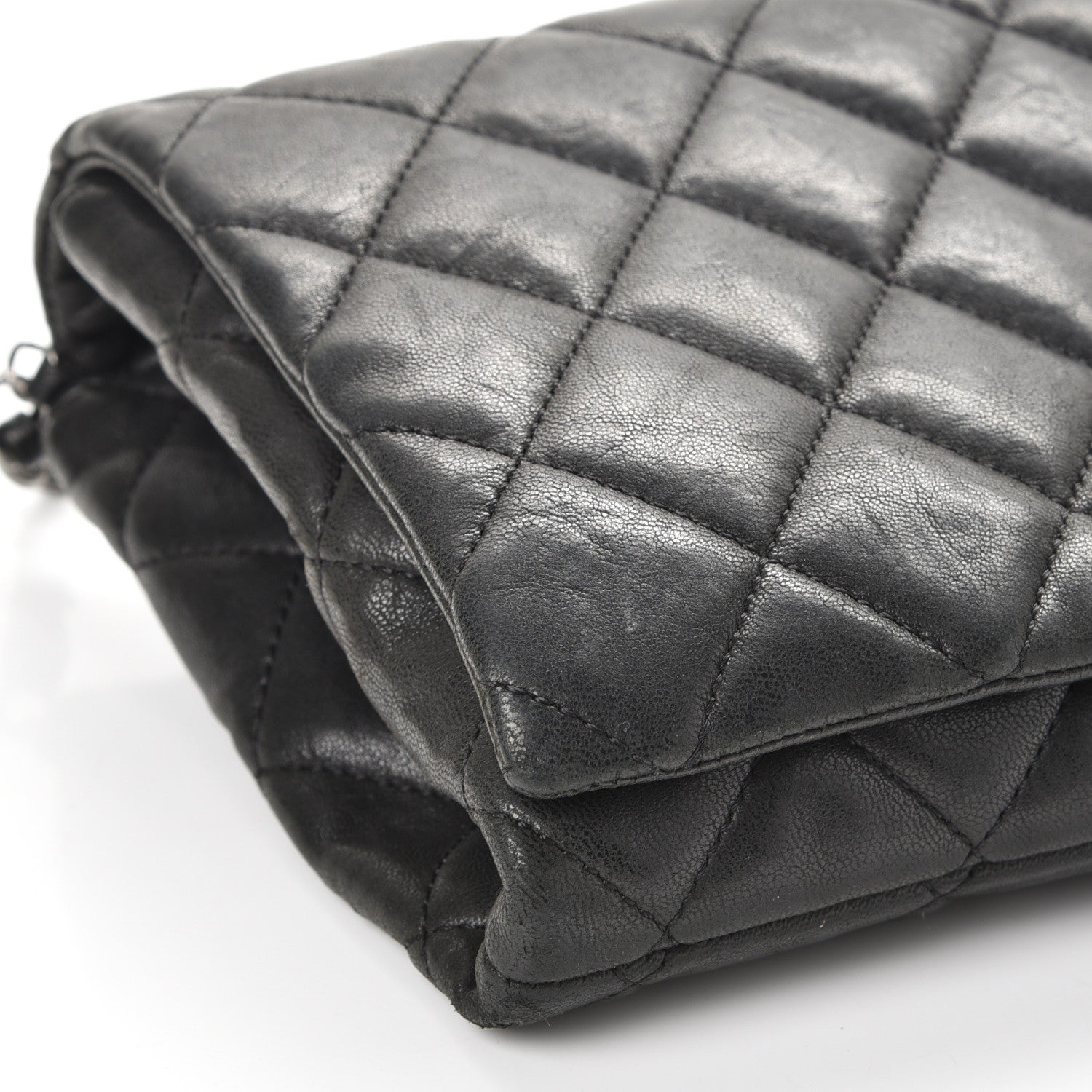 Chanel Lambskin Quilted Medium Leo Lion Flap Clutch Black 8 of 10