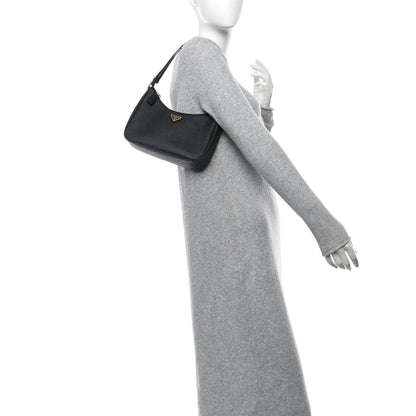 Prada Saffiano Lux Mini Re-Edition Shoulder Bag Black 2 of 11