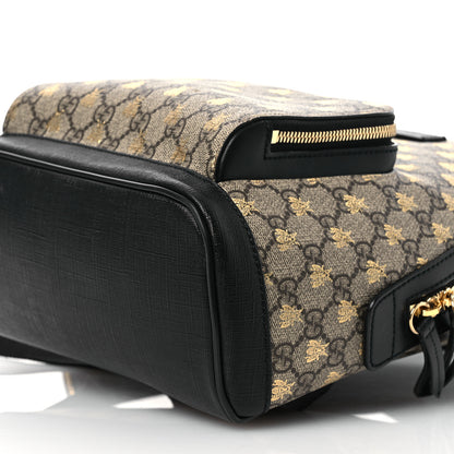 Gucci GG Supreme Monogram Bees Print Small Day Backpack Beige Oro Black 10 of 13