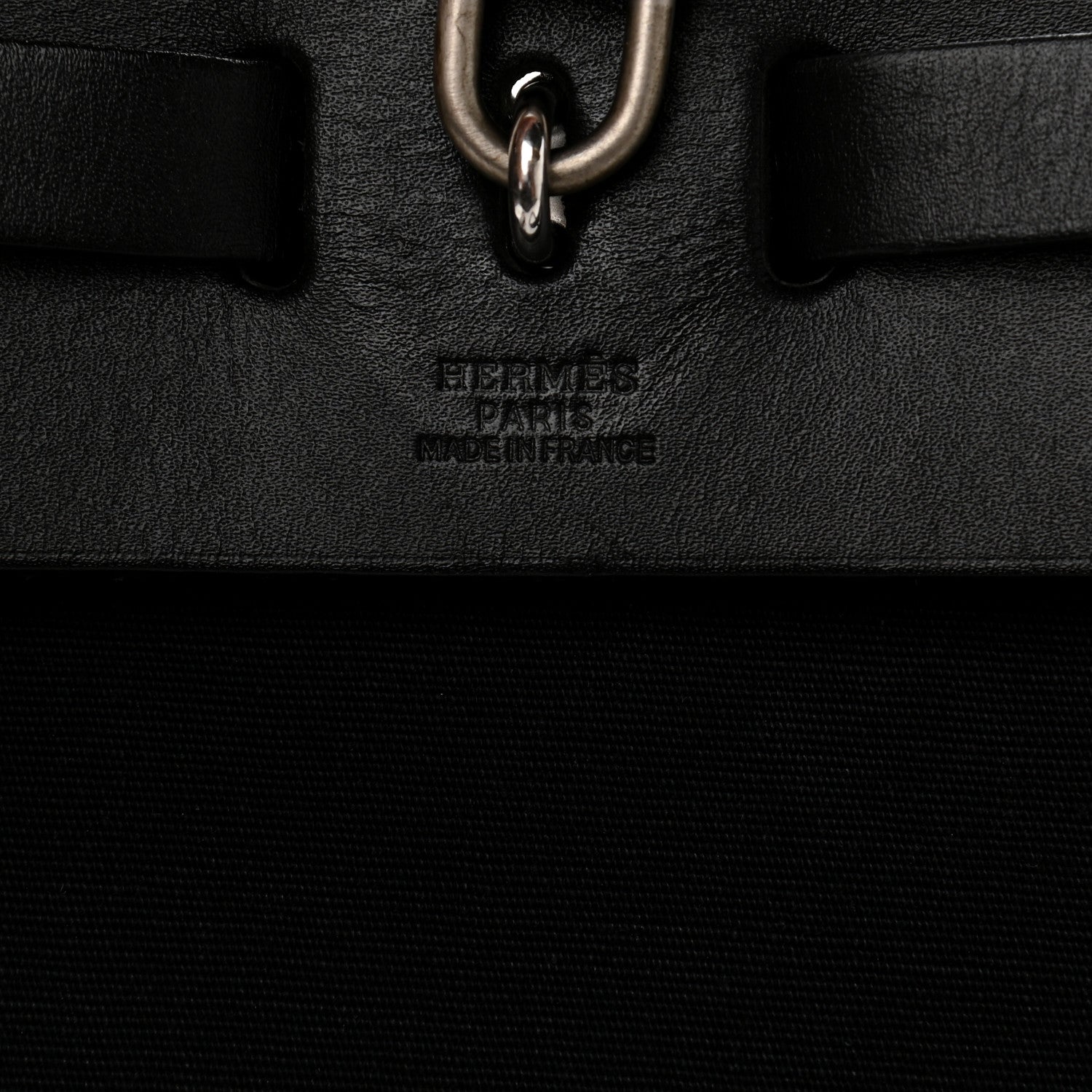 Hermes Toile Vache Calfskin Herbag 30 PM Backpack Black 7 of 10