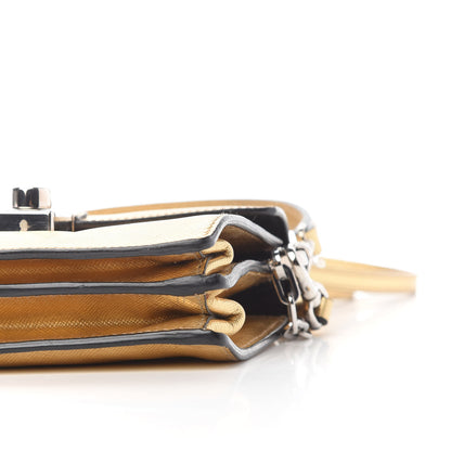 Prada Metallic Saffiano Lux Sound Crossbody Bag Platino 8 of 9