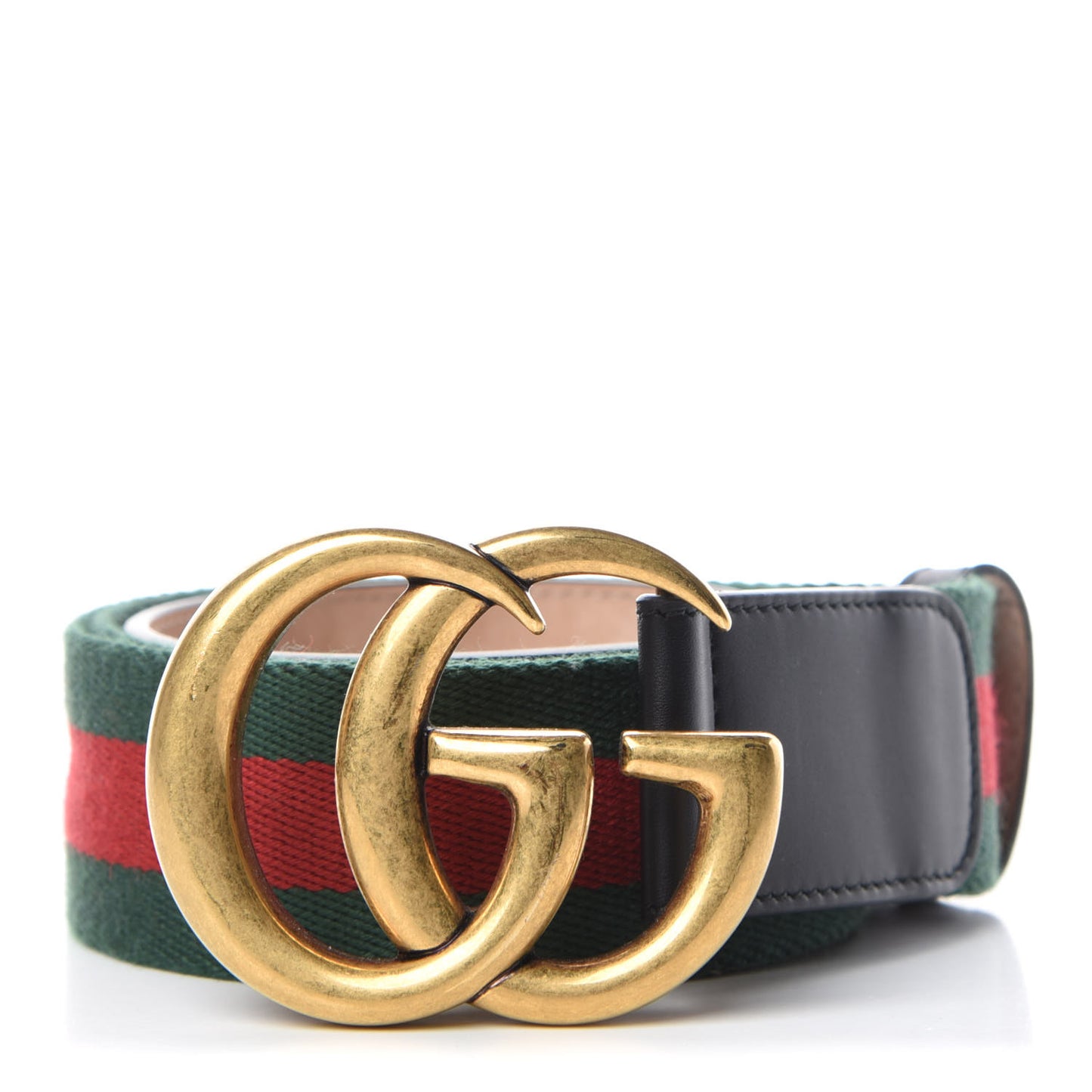 Nylon Calfskin Double G Web 40mm Belt 90 36 Green Red Black