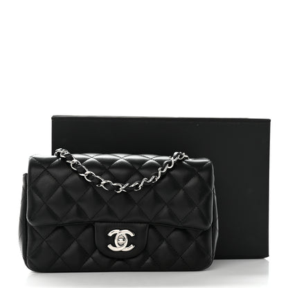 Chanel Lambskin Quilted Mini Rectangular Flap Black 14 of 14