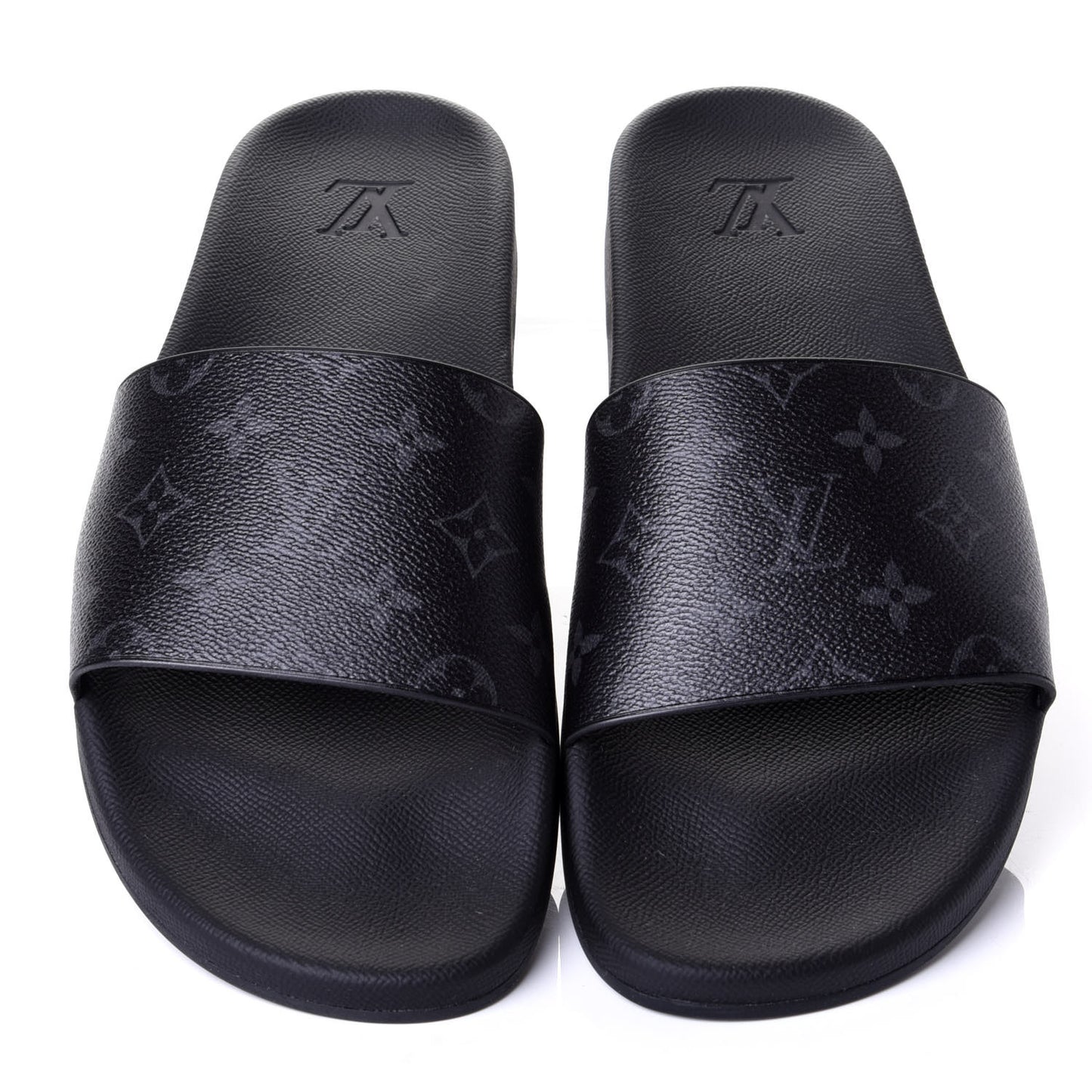 Rubber Monogram Eclipse Mens Waterfront Mules 12 Black