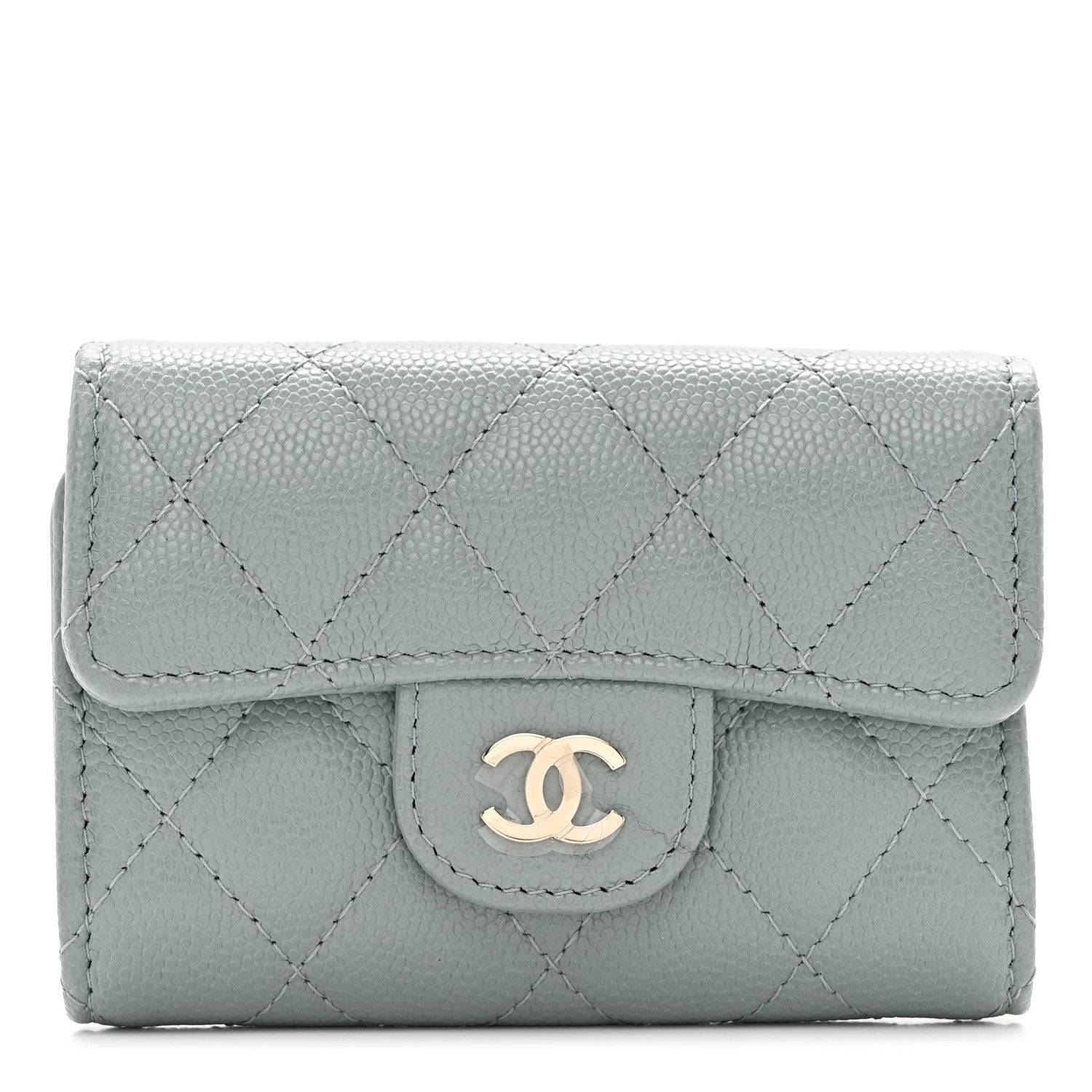 Chanel Caviar Quilted Classic 4 Key Holder Wallet Grey 1 of 10