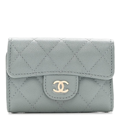 Chanel Caviar Quilted Classic 4 Key Holder Wallet Grey 1 of 10