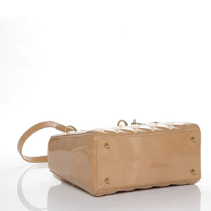 Christian Dior Patent Cannage Medium Lady Dior Beige 4 of 6