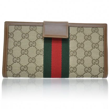 Gucci Monogram Signature Web Continental Wallet 1 of 8