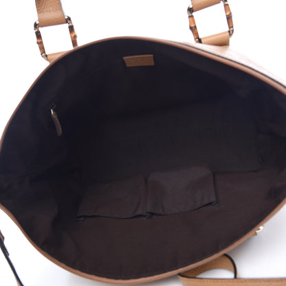Gucci Calfskin Bamboo Top Handle Tote Tan 6 of 12