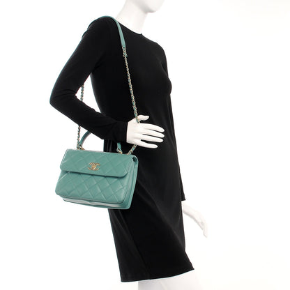 Chanel Lambskin Quilted Small Trendy CC Flap Dual Handle Bag Light Green 2 of 10