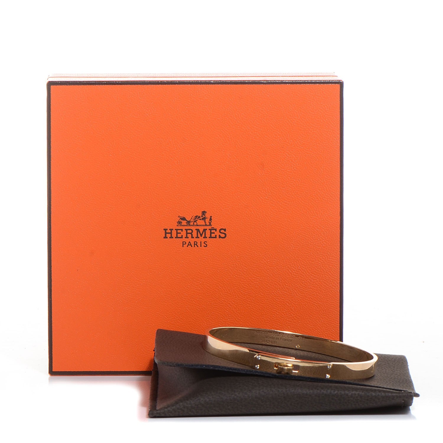 Hermes 18K Yellow Gold Diamond PM Kelly Bracelet SH 7 of 7