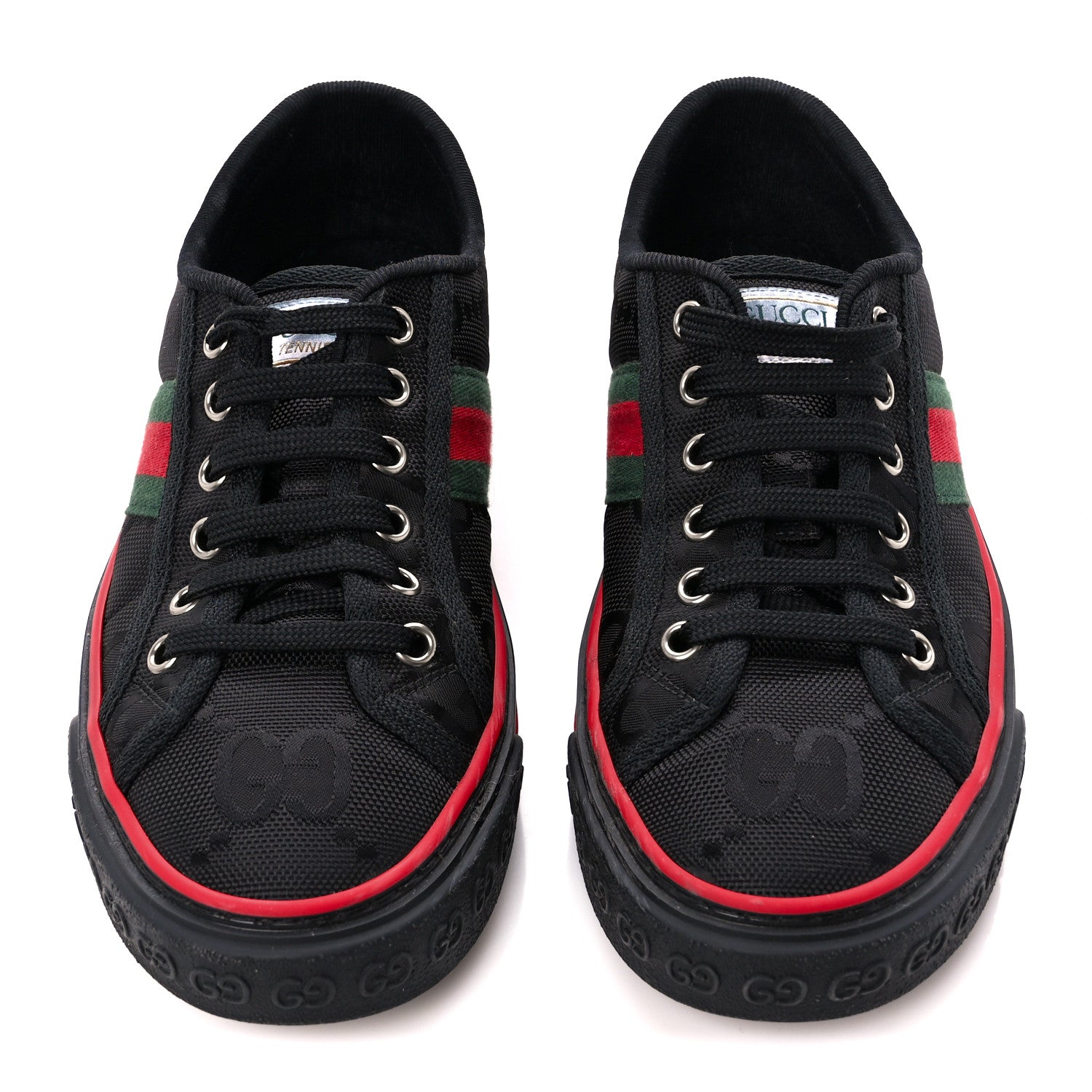 Gucci Econyl Nylon Web Monogram Off The Grid Womens 1977 Tennis Sneakers 37.5 Black 2 of 9