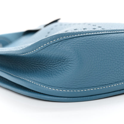 Hermes Taurillon Clemence Evelyne III PM Blue Jean 10 of 11