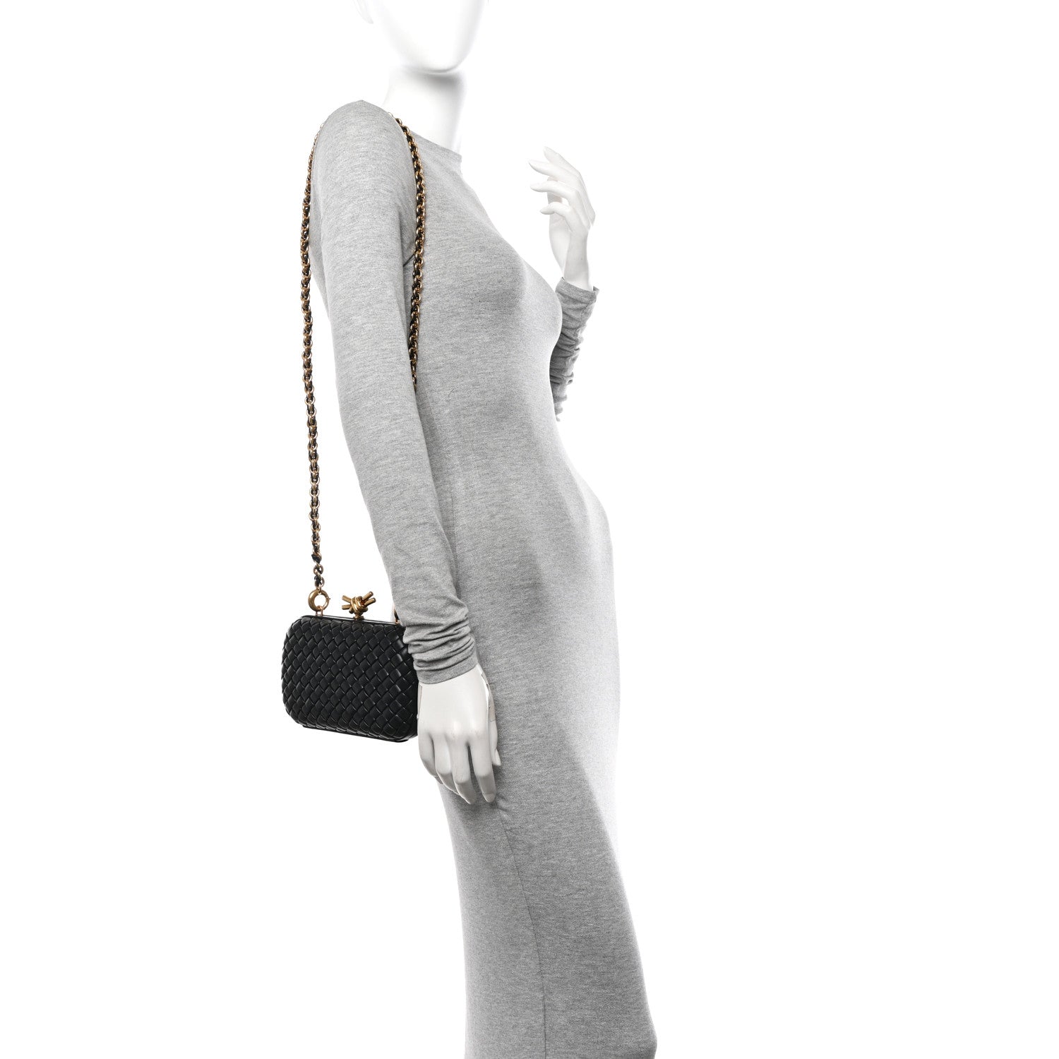 Bottega Veneta Padded Nappa Intrecciato Knot Chain Black 2 of 9
