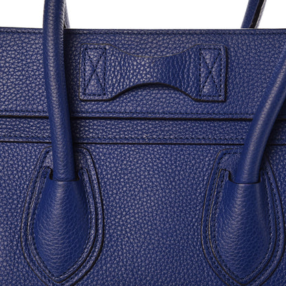 Celine Drummed Calfskin Micro Luggage Indigo 8 of 15
