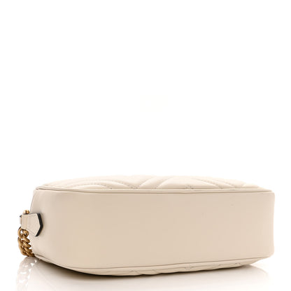 Gucci Calfskin Matelasse Small GG Marmont Chain Shoulder Bag White 4 of 10