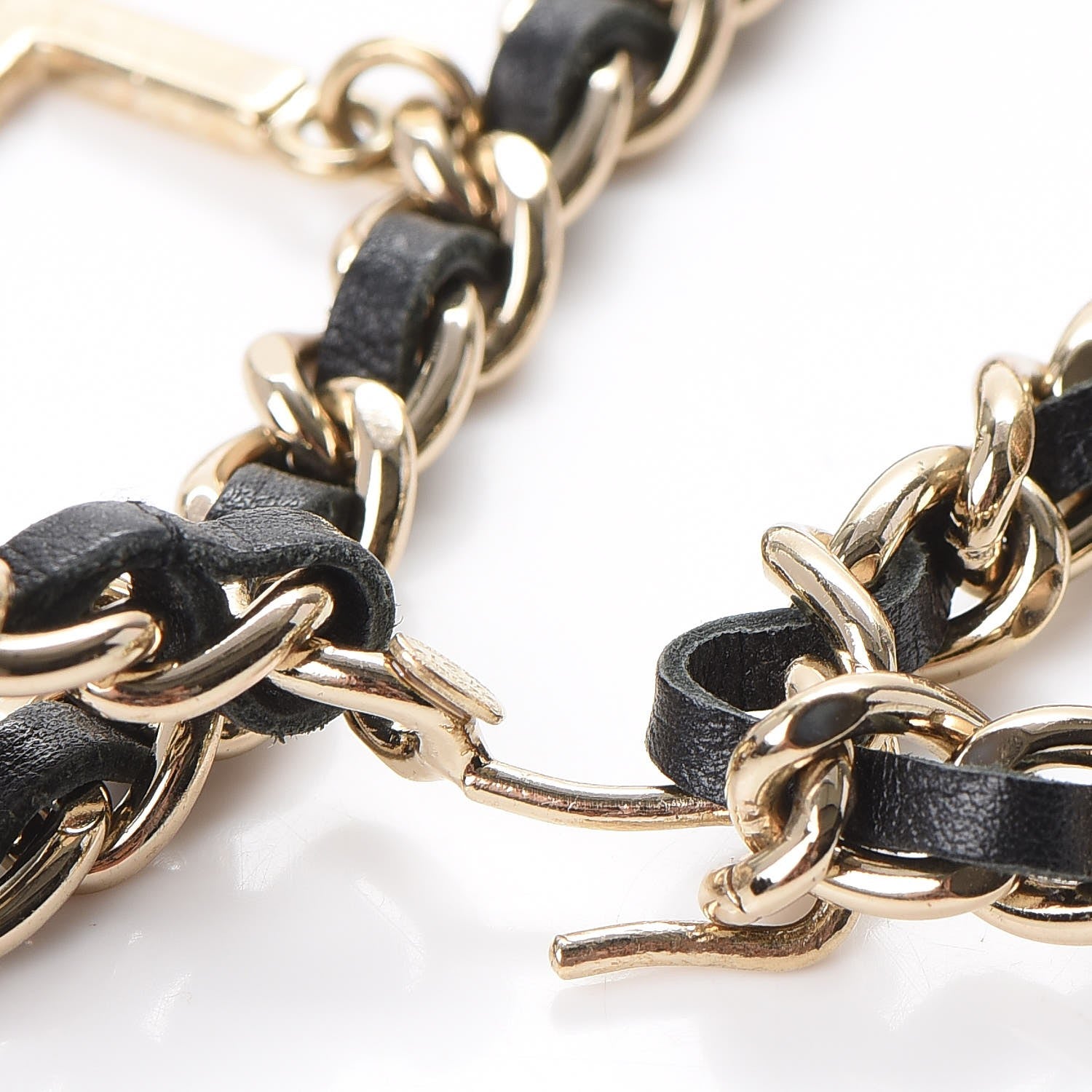 Chanel Lambskin Chain Logo Belt Black Gold 7 of 9