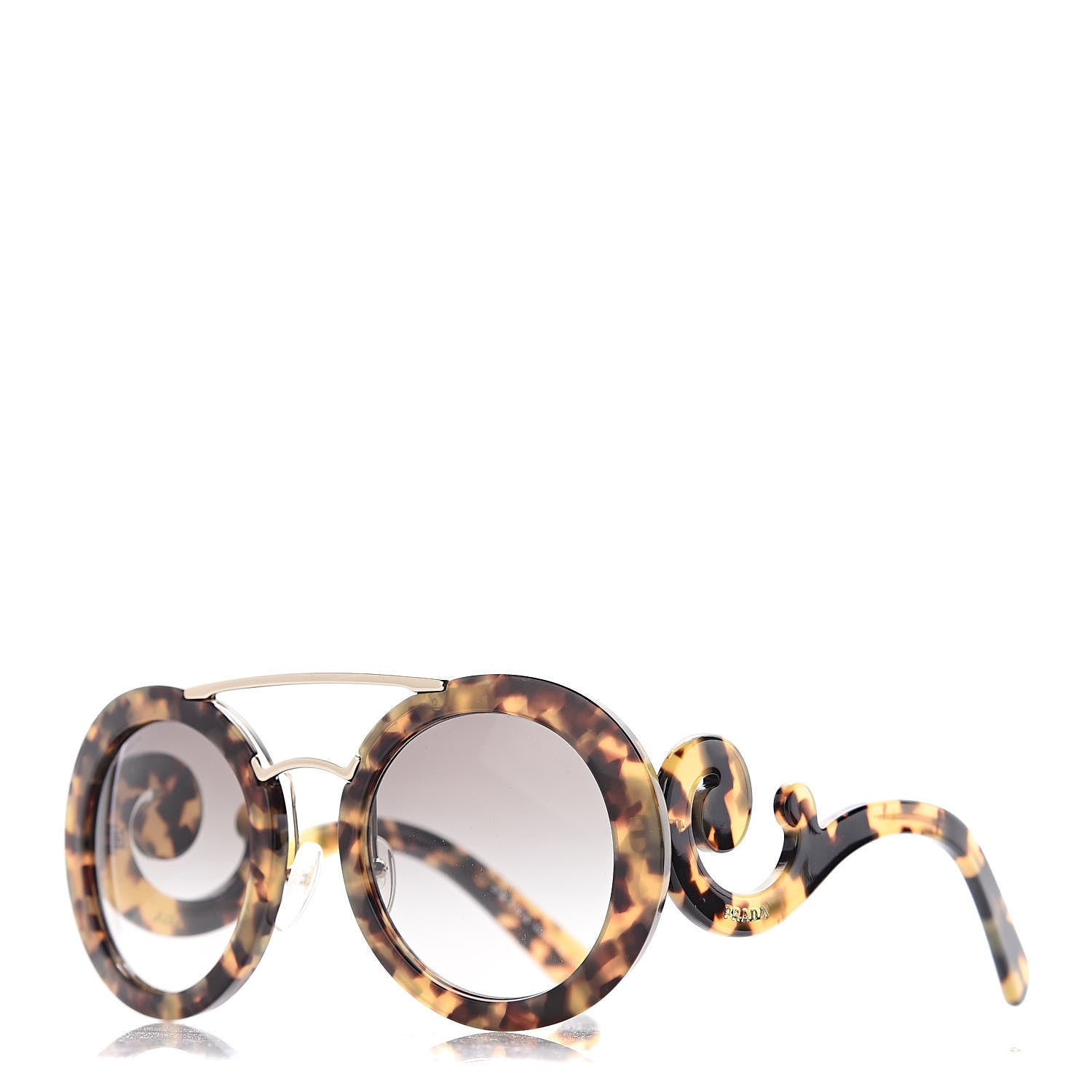 Prada Baroque Sunglasses SPR 13S Havana 1 of 8