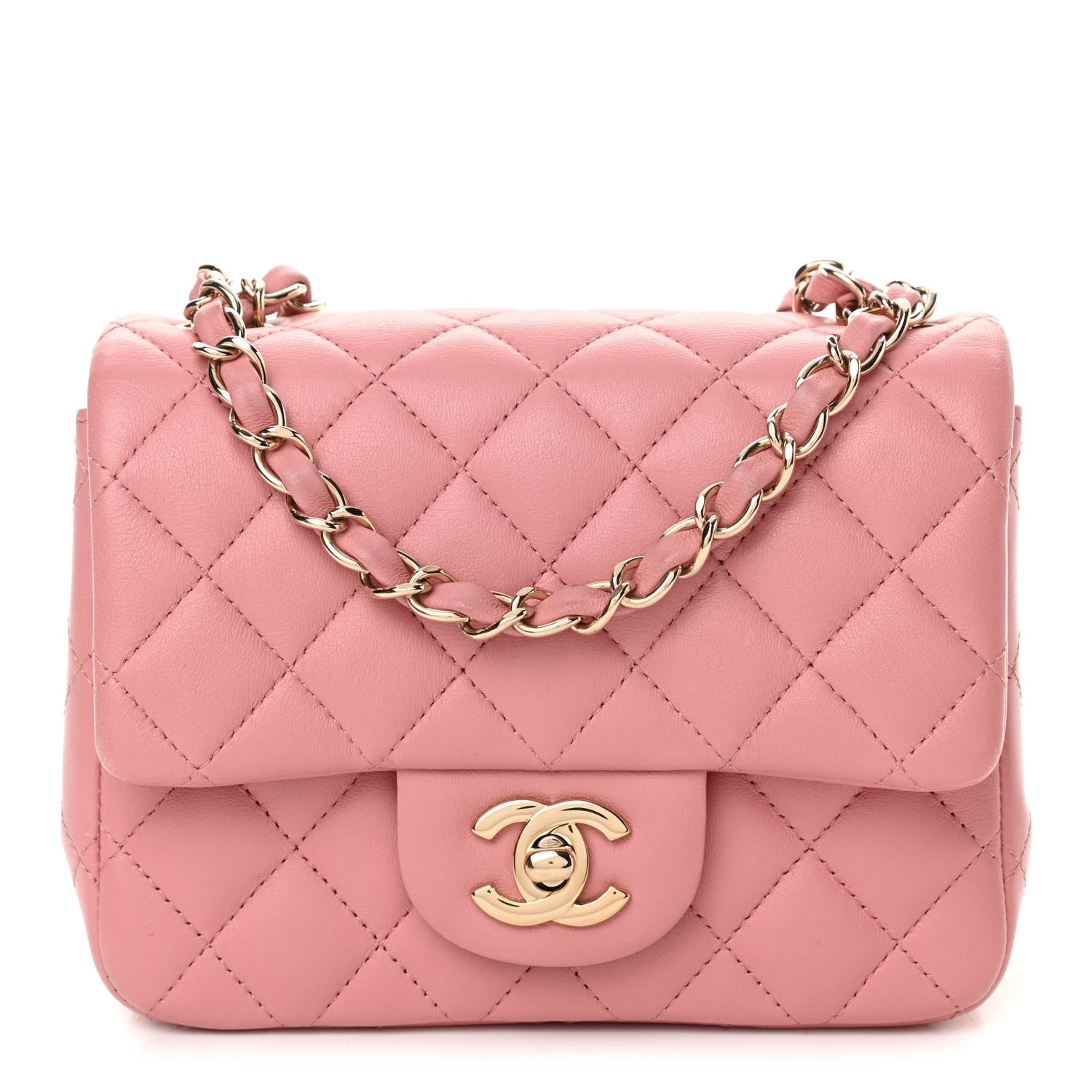 Chanel Lambskin Quilted Mini Square Flap Pink 1 of 10