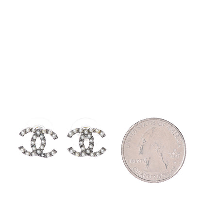 Chanel Pearl CC Earrings Silver 2 of 6