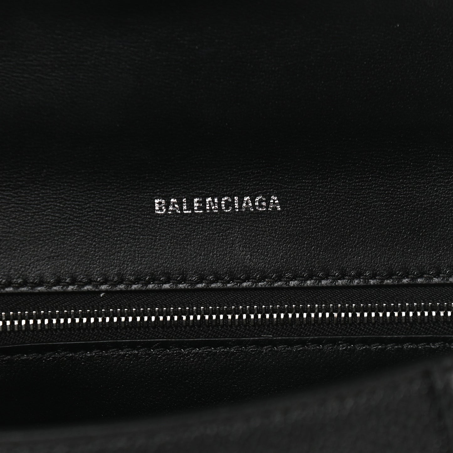 Grained Calfskin Small Hourglass Top Handle Bag Black