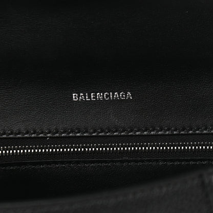 Balenciaga Grained Calfskin Small Hourglass Top Handle Bag Black 6 of 9