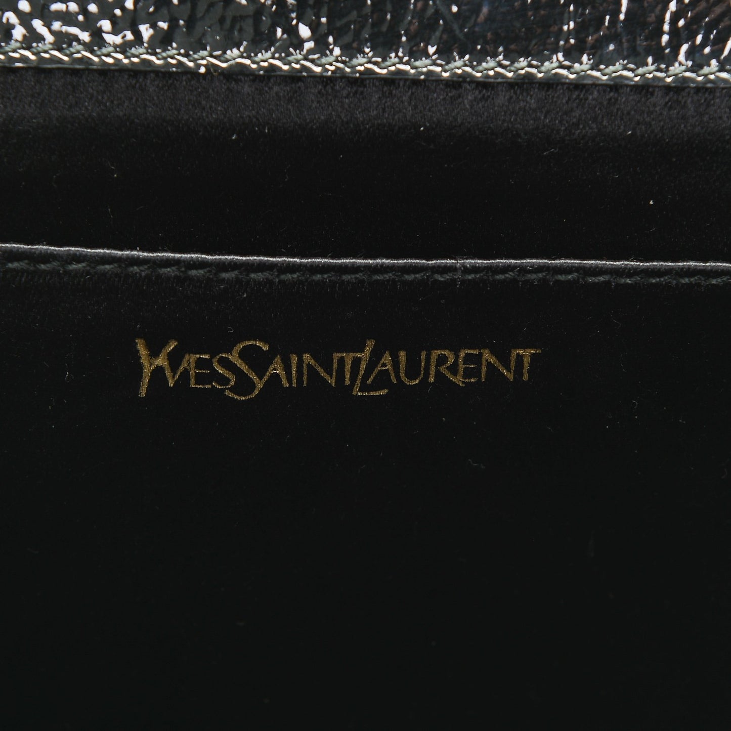 Textured Patent Monogram Large Belle De Jour Clutch Black