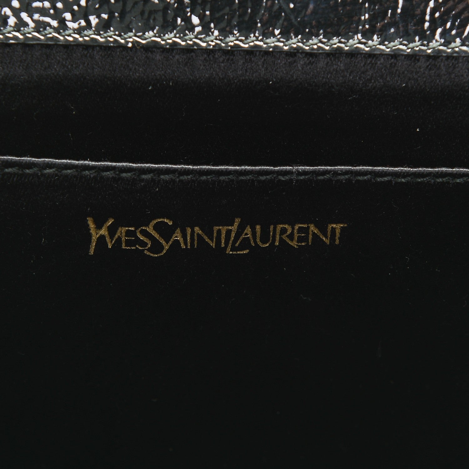 Saint Laurent Textured Patent Monogram Large Belle De Jour Clutch Black 6 of 6