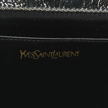 Saint Laurent Textured Patent Monogram Large Belle De Jour Clutch Black 6 of 6
