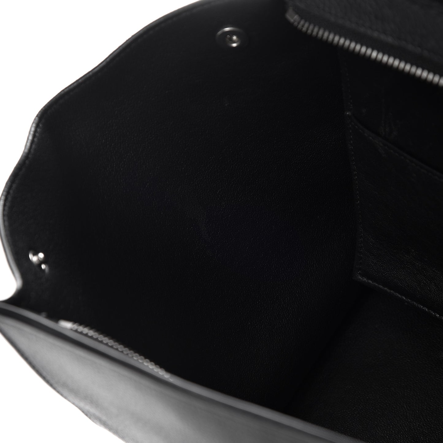 Drummed Calfskin Suede Small Trapeze Black
