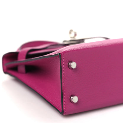 Hermes Chevre Mysore Mini Kelly Sellier 20 Rose Pourpre 9 of 13