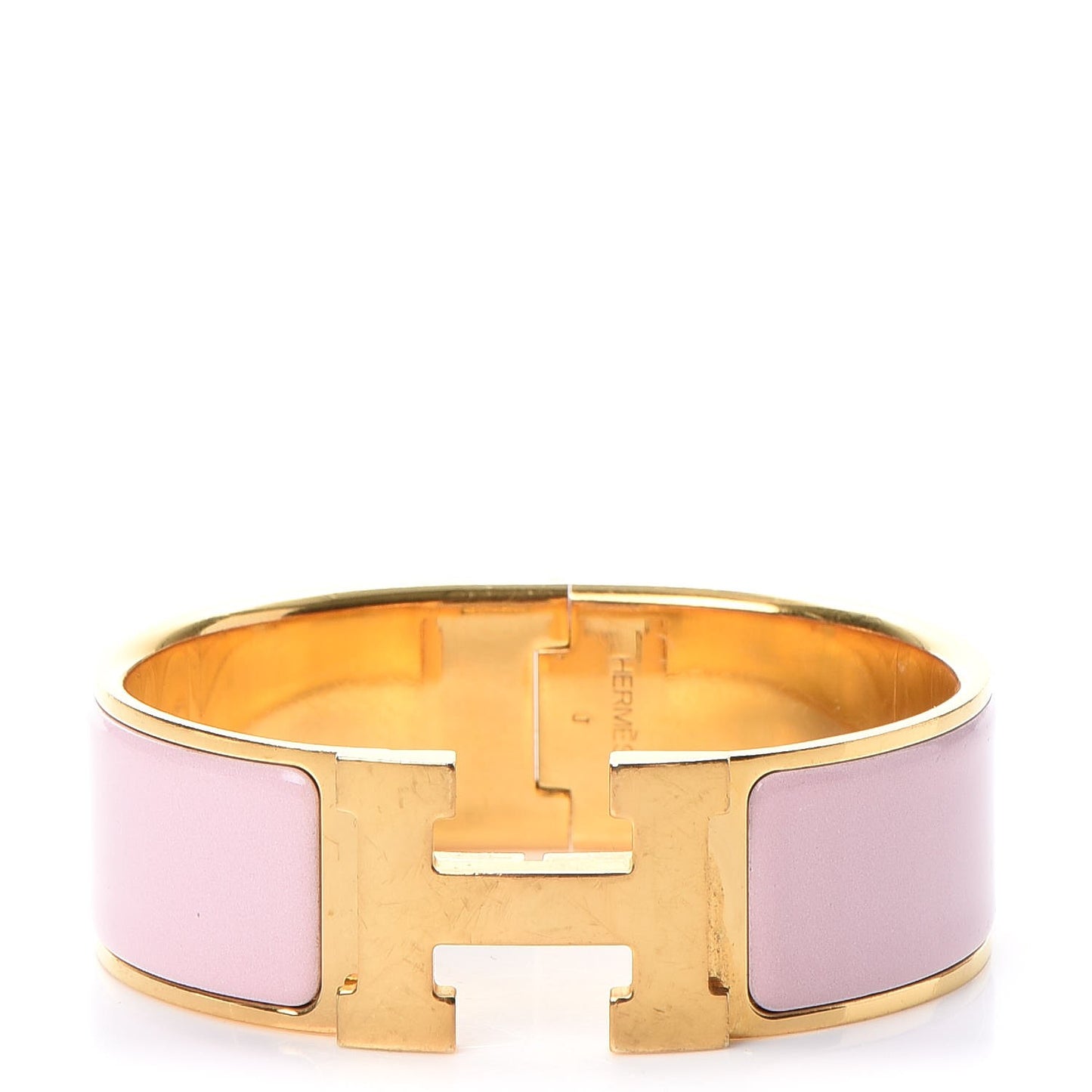 Enamel Wide Clic Clac H Bracelet PM Rose Dragee