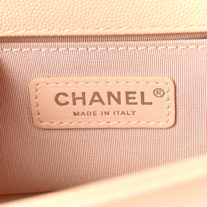 Chanel Caviar Chevron Quilted Small Boy Flap Light Beige 6 of 11