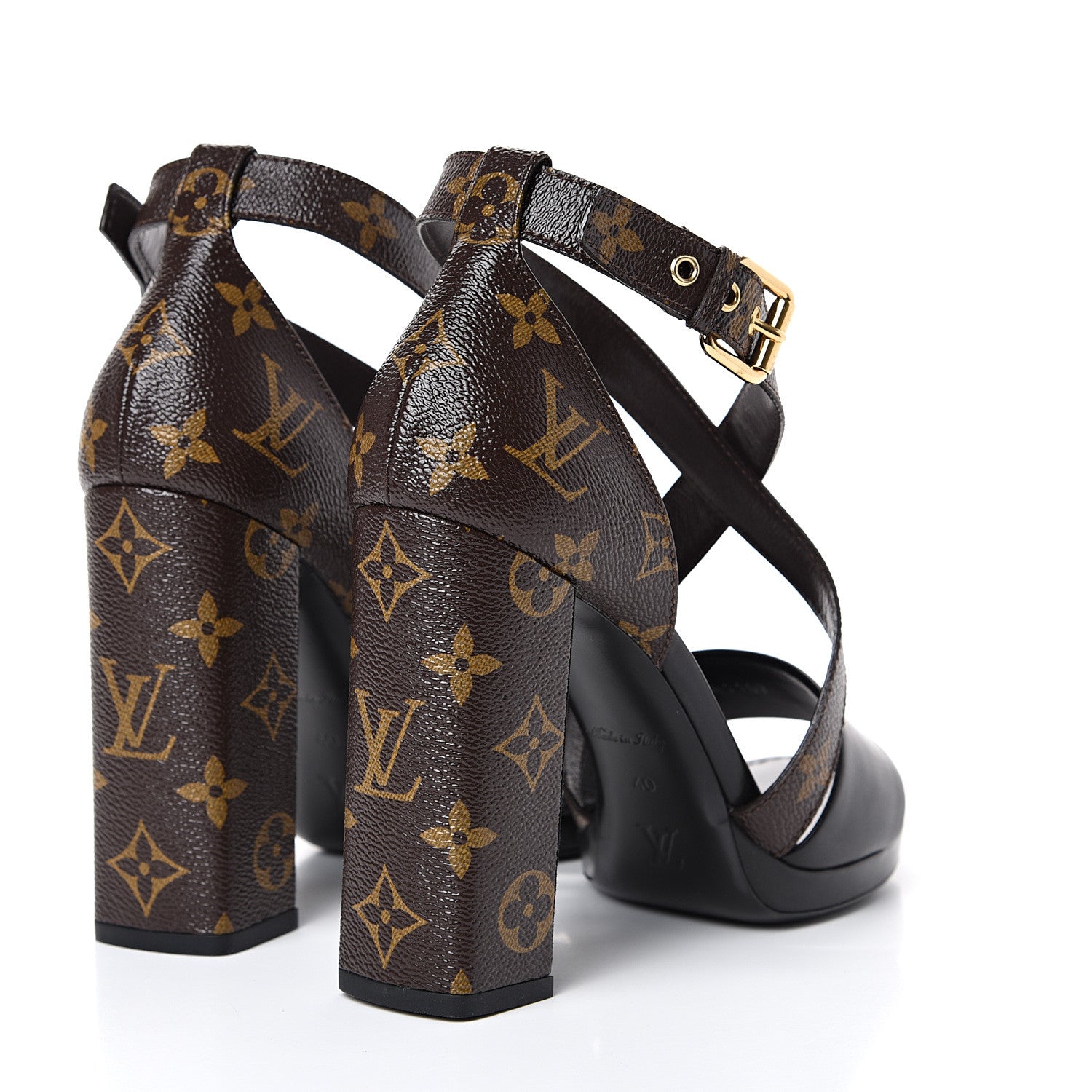 Louis Vuitton Calfskin Monogram Matchmake Cross Sandals 40 Black 4 of 11