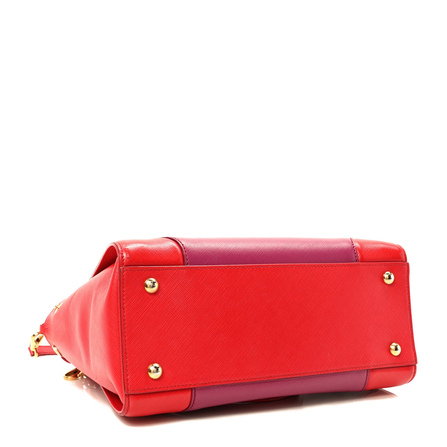 Printed Calfskin Gancini Tote Red Purple