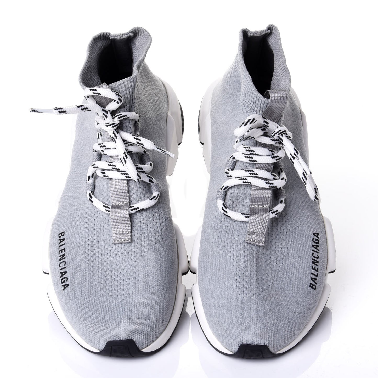 Neoprene Knit Womens Speed Lace Up Sneakers 39 Gris