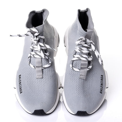 Balenciaga Neoprene Knit Womens Speed Lace Up Sneakers 39 Gris 6 of 10