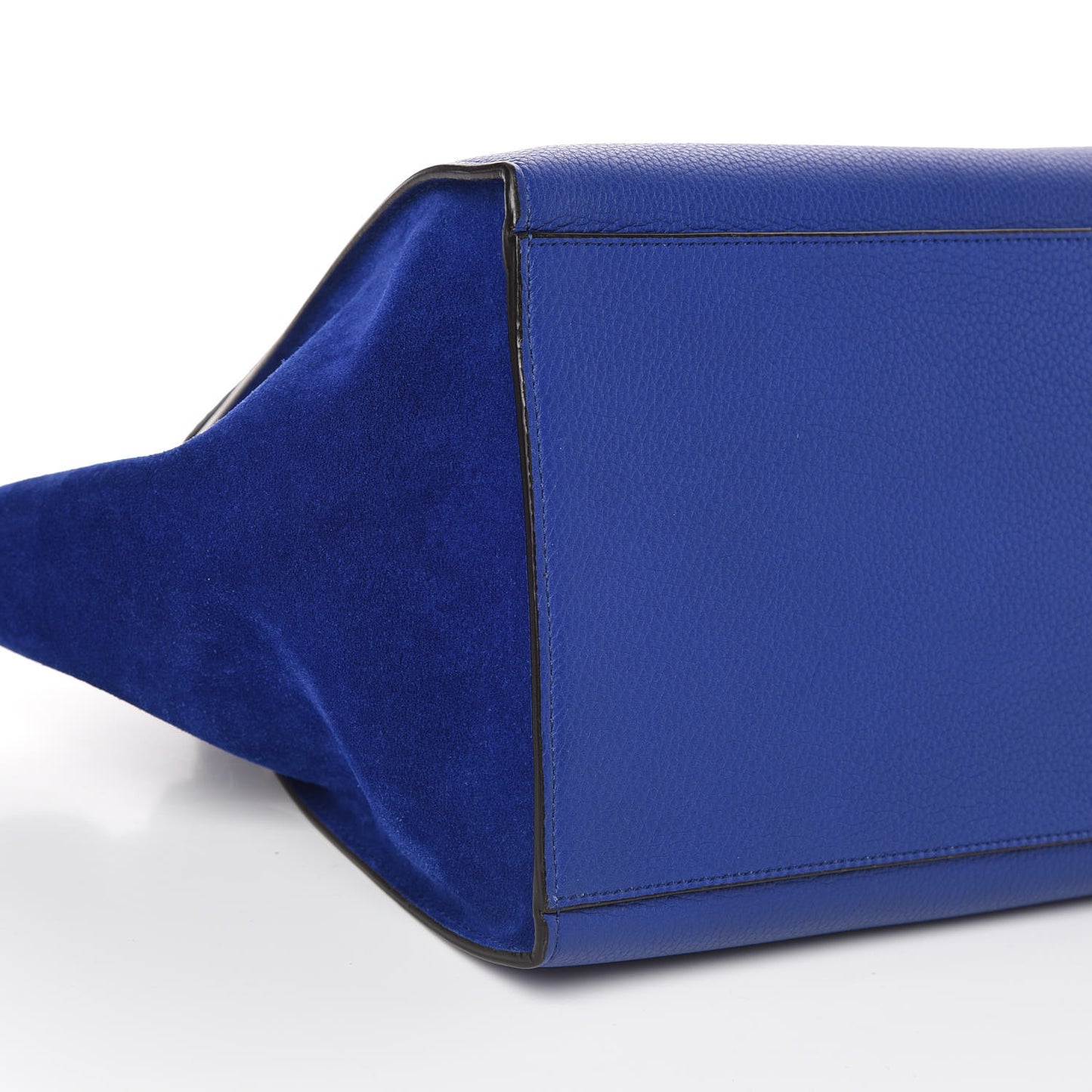 Drummed Calfskin Suede Medium Trapeze Indigo