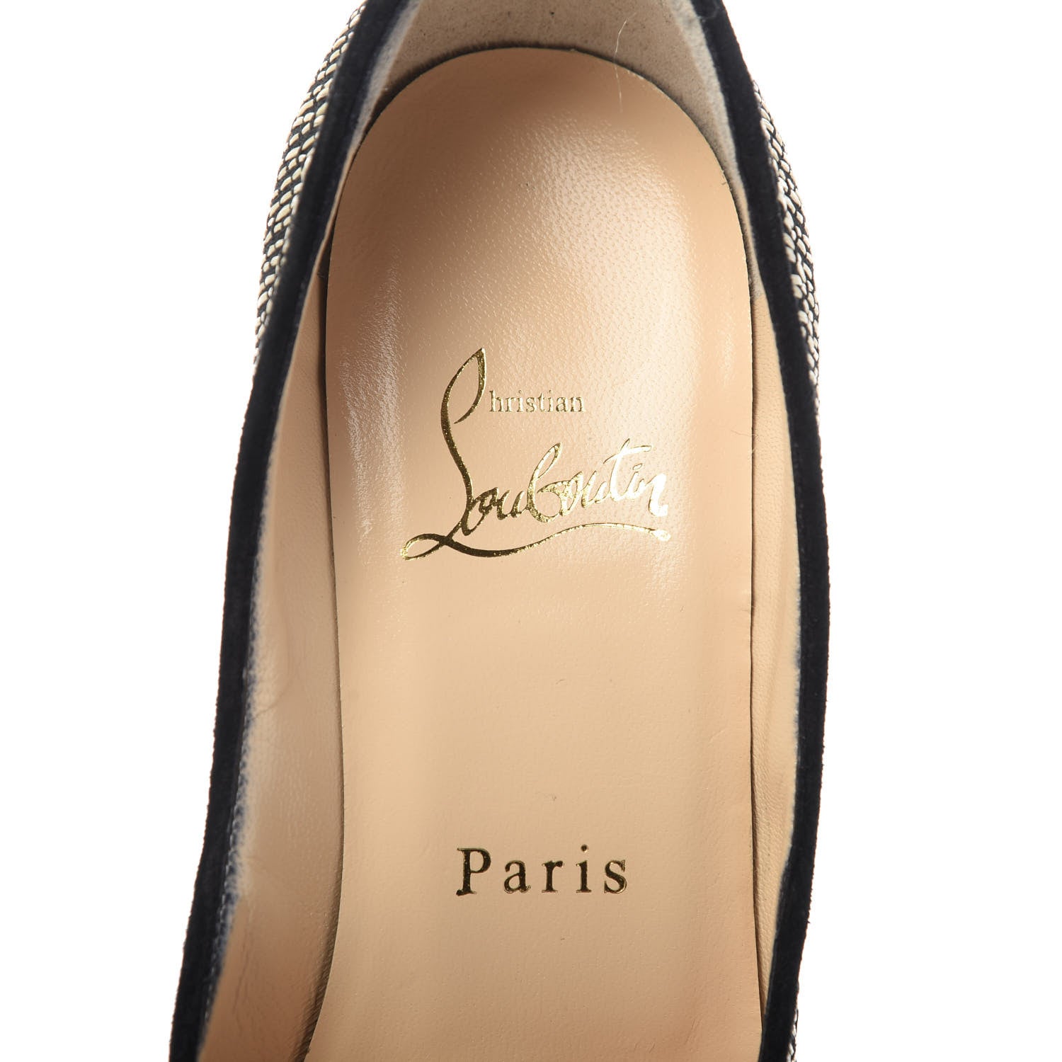 Christian Louboutin Straw Fabric New You 85 Pumps 35 Panama Bambou 8 of 10