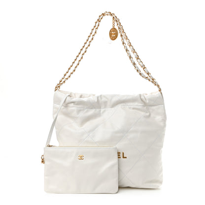 Chanel Shiny Calfskin Quilted Small Chanel 22 White 1 of 12