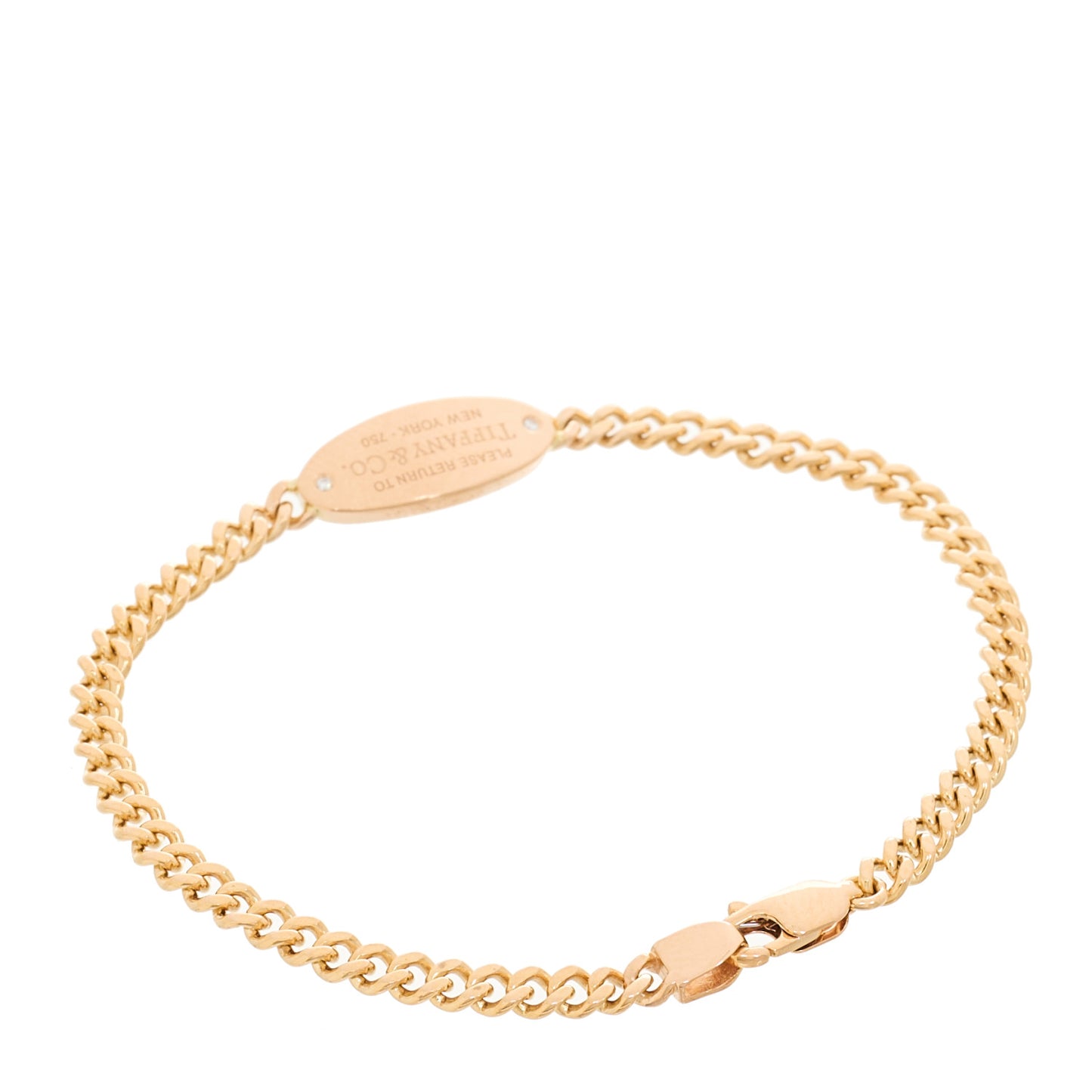 18K Rose Gold Diamond Return To Tiffany Oval ID Bracelet