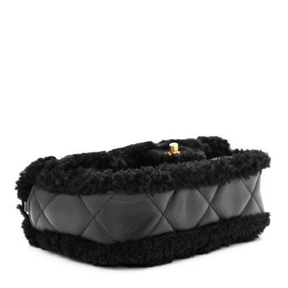 Chanel Shearling Lambskin Quilted Mini Furry Coco Flap Black 4 of 10
