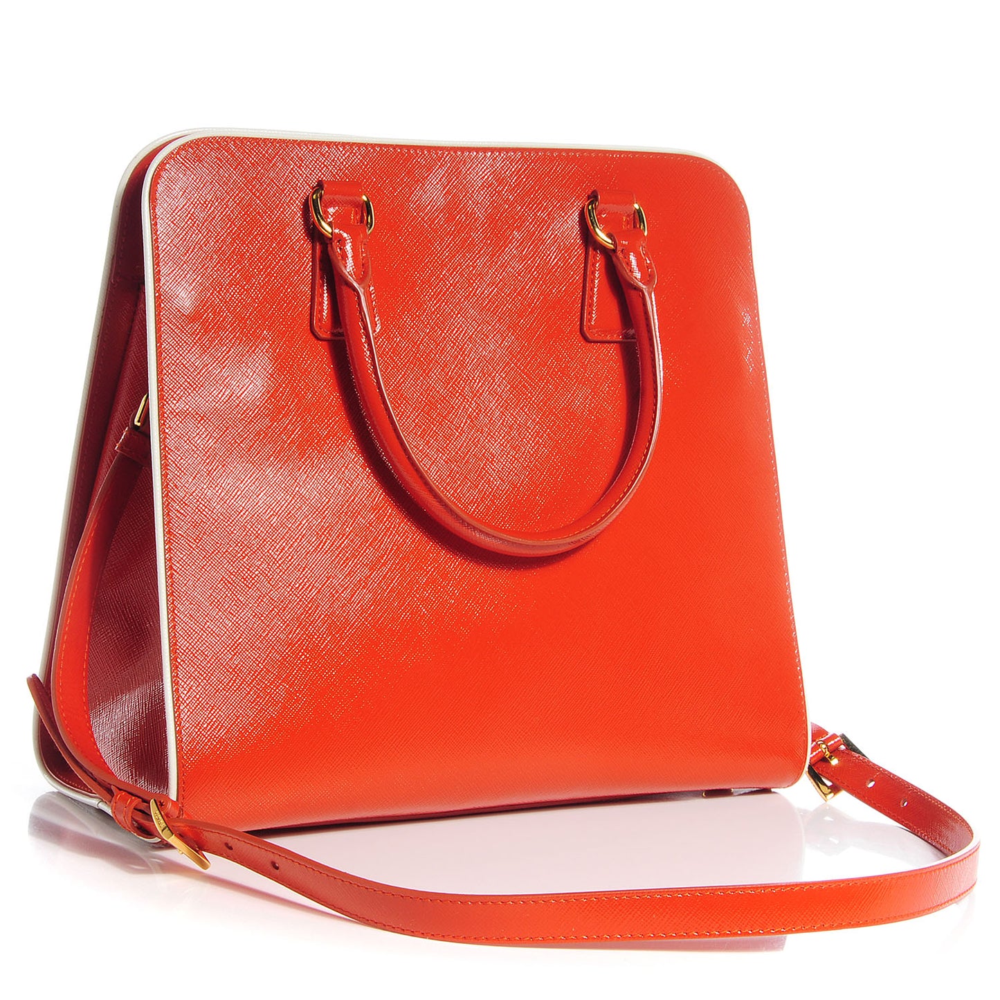 Saffiano Vernice Shopping Tote Arancio