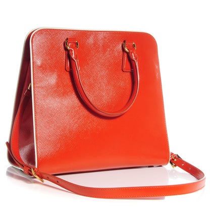 Prada Saffiano Vernice Shopping Tote Arancio 3 of 12