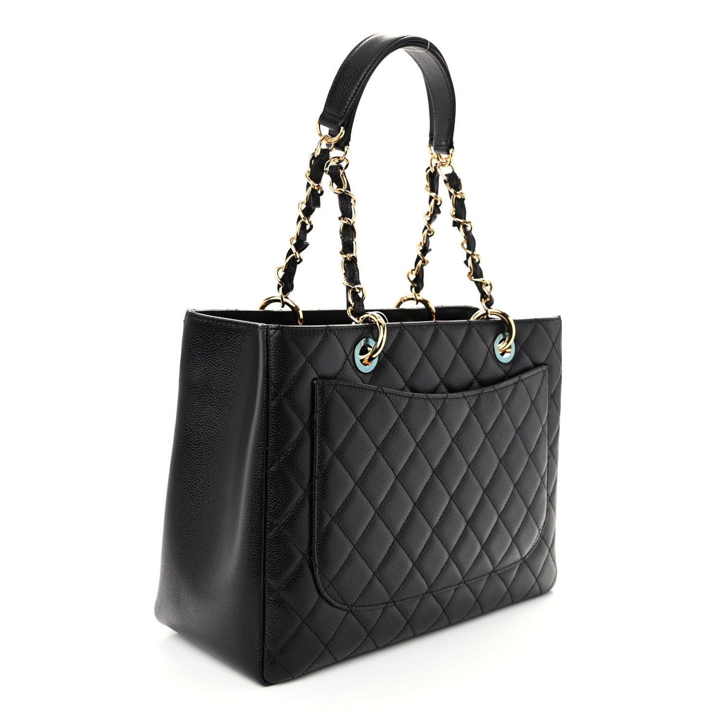 Caviar Quilted Grand Shopping Tote GST Black