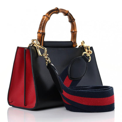 Gucci Nappa Bamboo Web Mini Nymphaea Top Handle Bag Black 3 of 21