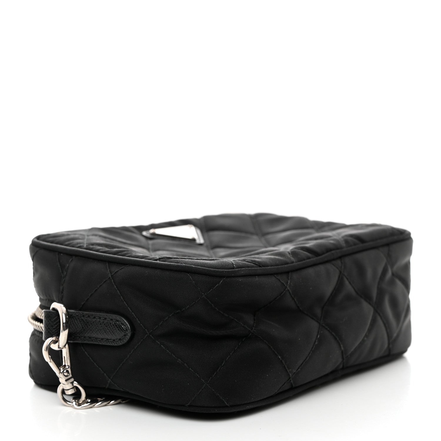 Prada Nylon Tessuto Impuntu Quilted Chain Crossbody Black 4 of 11