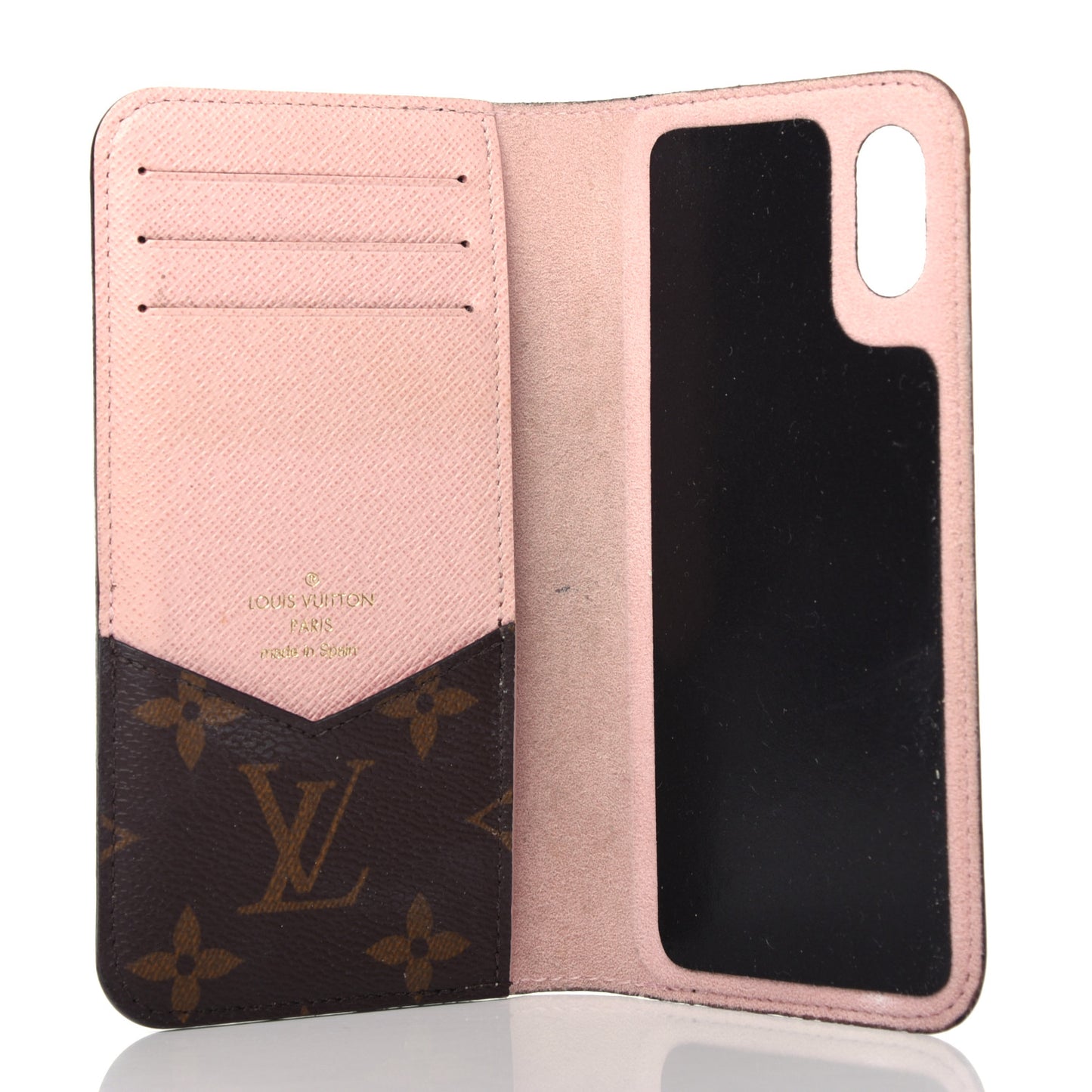 Monogram iPhone X Folio Case Rose Ballerine