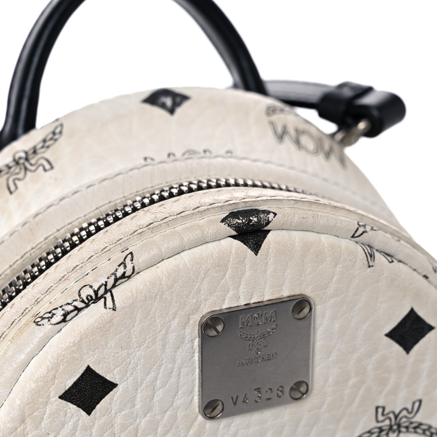 MCM Visetos Side Stud X-Mini Stark Bebe Boo Backpack White 18 of 23
