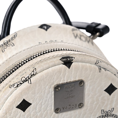 MCM Visetos Side Stud X-Mini Stark Bebe Boo Backpack White 18 of 23